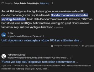 datça tekin usta dondurmasından keçi sütü çıkmadı
