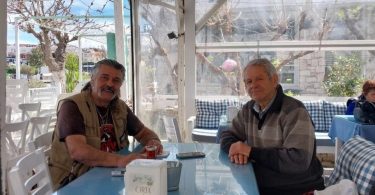 Keyifli datça haber portalı genel yayın yönetmeni oktay bala ve datça tüketici hakları derneği başkanı Orhan Keskinsoy Datça'da..